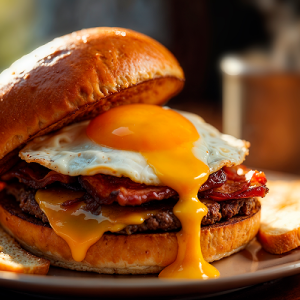 Hamburguesa Bacon y Huevo Frito